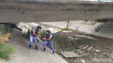 13 pieces of missiles for antiaircraft artillery cannons found under bridge in Azerbaijan’s Khyzy region - PHOTO