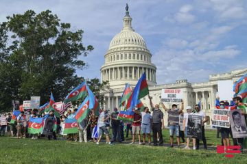 A rally in support of the Azerbaijani Army is being held in Washington - PHOTO - VIDEO