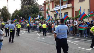 Azerbaijanis hold rally in Prague - PHOTO
