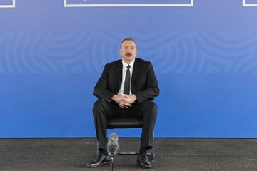  President Ilham Aliyev viewed the conditions created in modular hospital in Shaki