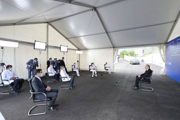  President Ilham Aliyev viewed the conditions created in modular hospital in Shaki