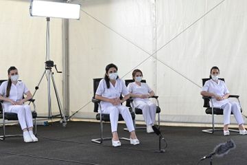  President Ilham Aliyev viewed the conditions created in modular hospital in Shaki