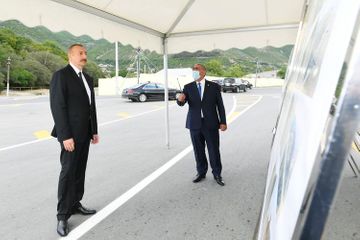 Opening of Gokhmug- Baltalı-Babaratma-Garadaglı-Gudula-Dashuz highway after reconstruction held in Shaki