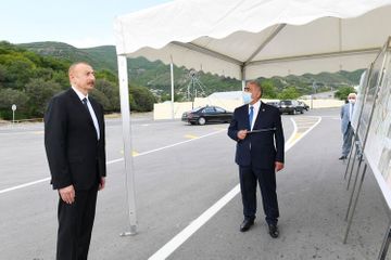 Opening of Gokhmug- Baltalı-Babaratma-Garadaglı-Gudula-Dashuz highway after reconstruction held in Shaki