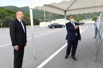 Opening of Gokhmug- Baltalı-Babaratma-Garadaglı-Gudula-Dashuz highway after reconstruction held in Shaki