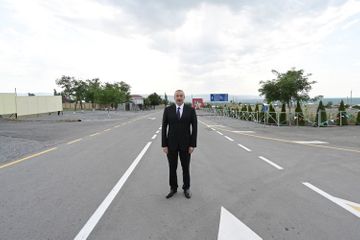 Opening of Gokhmug- Baltalı-Babaratma-Garadaglı-Gudula-Dashuz highway after reconstruction held in Shaki