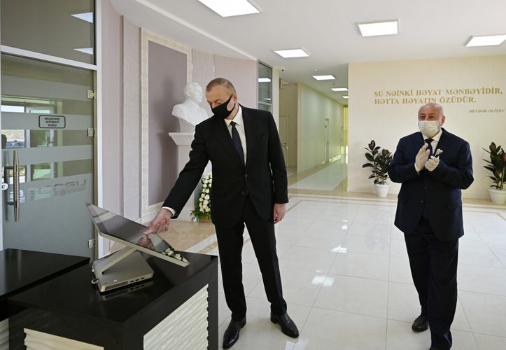 President Ilham Aliyev attended ceremony to launch drinking water supply and sewerage systems in Aghjabadi