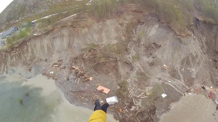 Mudslide in Arctic Norway sweeps houses into the sea
