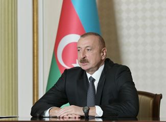 Video conference between President Ilham Aliyev, vice-president and other representatives of Microsoft held