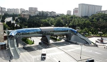 President Ilham Aliyev attended opening of above-ground pedestrian crossing in Neapol Street, Baku