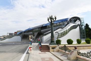 President Ilham Aliyev attended opening of above-ground pedestrian crossing in Neapol Street, Baku