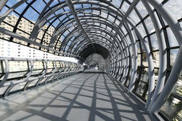 President Ilham Aliyev attended opening of above-ground pedestrian crossing in Neapol Street, Baku