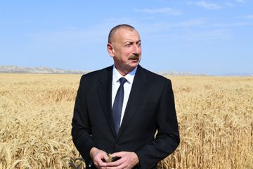 President Ilham Aliyev attended presentation of agropark in Garaaghajli village in Samukh