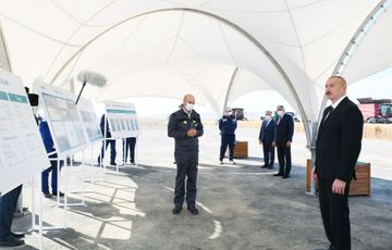 President Ilham Aliyev attended presentation of agropark in Garaaghajli village in Samukh