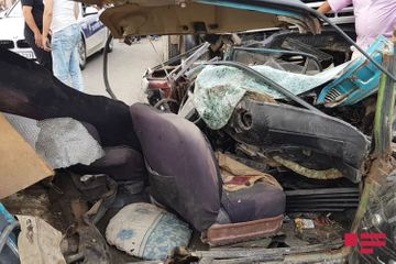 Road accident occurred in Azerbaijan’s Tovuz, father died, 15 years old son injured - PHOTO