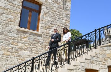 President Ilham Aliyev and first lady Mehriban Aliyeva viewed restoration and conservation works carried out in a part of Icherisheher - PHOTO