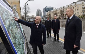 President Ilham Aliyev visited newly-built park where statue of Shah Ismail Khatai relocated - UPDATED