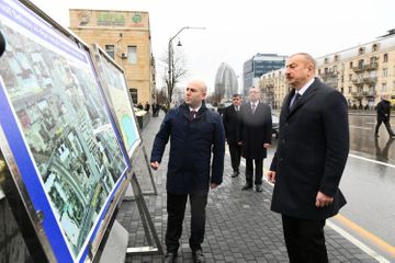President Ilham Aliyev visited newly-built park where statue of Shah Ismail Khatai relocated - UPDATED