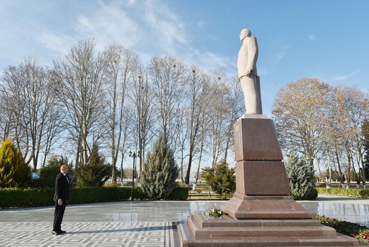 President Ilham Aliyev arrived in Gazakh district for visit