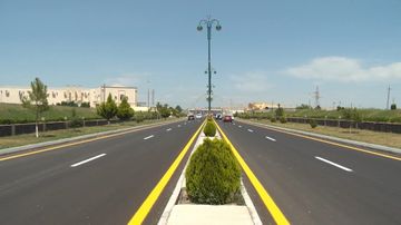 President Ilham Aliyev inaugurates highway in Goranboy district