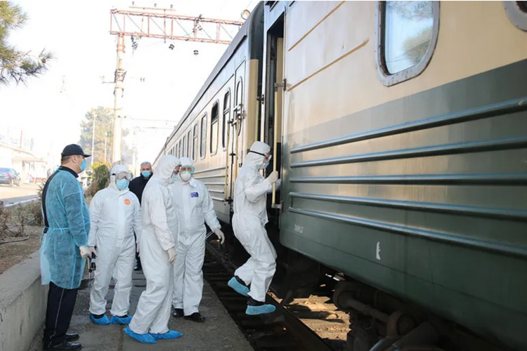 Passengers' checking over coronavirus on Baku-Tbilisi train tightened 