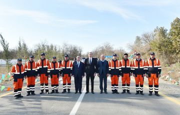 President Ilham Aliyev attended opening of Dash Salahli-Urkmazli-Damirchilar highway