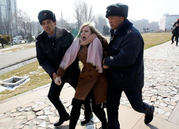 Women's rights activists attacked then detained in Kyrgyzstan