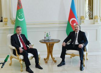 Azerbaijani, Turkmen presidents made press statements - UPDATED