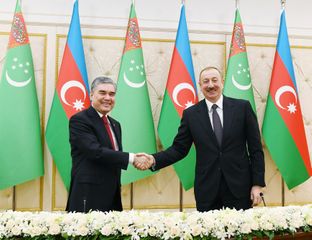 Azerbaijani, Turkmen presidents made press statements - UPDATED