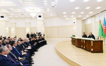 Azerbaijani, Turkmen presidents made press statements - UPDATED