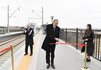 President Ilham Aliyev inaugurated Pirshaghi-Goradil-Novkhani-Sumgayit section of Absheron circular railway after renovation - UPDATED