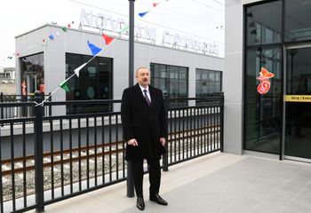 President Ilham Aliyev inaugurated Pirshaghi-Goradil-Novkhani-Sumgayit section of Absheron circular railway after renovation - UPDATED