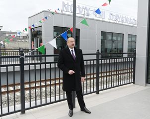 President Ilham Aliyev inaugurated Pirshaghi-Goradil-Novkhani-Sumgayit section of Absheron circular railway after renovation - UPDATED