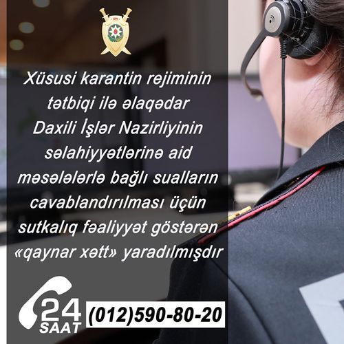 Hotline of Azerbaijani MIA set up on quarantine regime