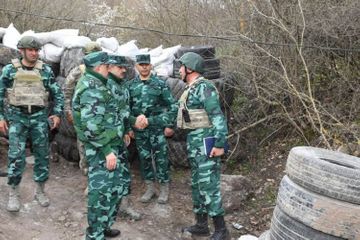 Maharram Aliyev and Elchin Guliyev visited military unit on the border with Armenia