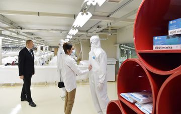 Medical mask factory and protective overalls production facility opened in Sumgayit 