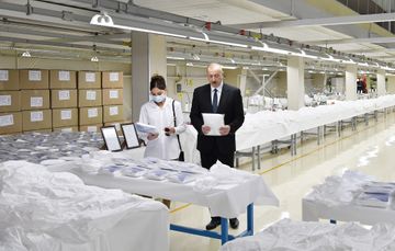 Medical mask factory and protective overalls production facility opened in Sumgayit 