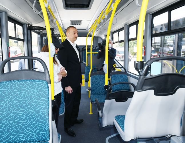 President Ilham Aliyev viewed transport vehicles and special machinery allocated to Shamakhi district
