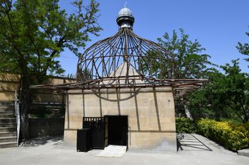 President Ilham Aliyev viewed work done as part of renovation of Pirsaat Baba shrine in Shamakhi