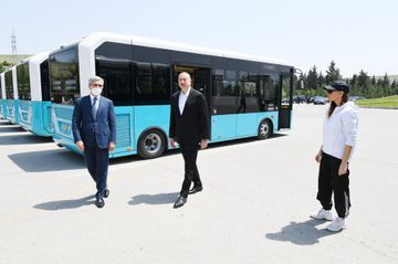 President Ilham Aliyev viewed transport vehicles and special machinery allocated to Shamakhi district