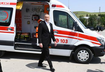 President Ilham Aliyev viewed transport vehicles and special machinery allocated to Shamakhi district