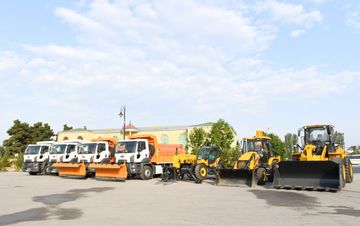 President Ilham Aliyev viewed transport vehicles and special machinery allocated to Shamakhi district