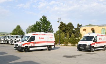 President Ilham Aliyev viewed transport vehicles and special machinery allocated to Shamakhi district