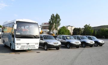 President Ilham Aliyev viewed transport vehicles and special machinery allocated to Shamakhi district