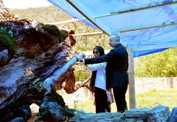 President Ilham Aliyev viewed restoration and conservation works at Pir Omar Sultan shrine in Shamakhi
