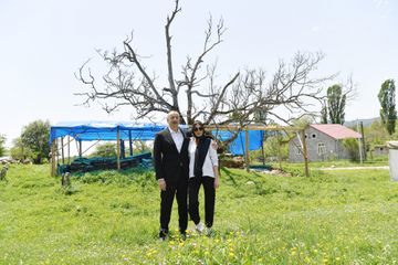President Ilham Aliyev viewed restoration and conservation works at Pir Omar Sultan shrine in Shamakhi