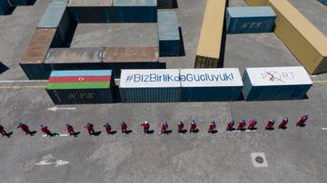 The Port of Baku held an original action dedicated to the Republic Day