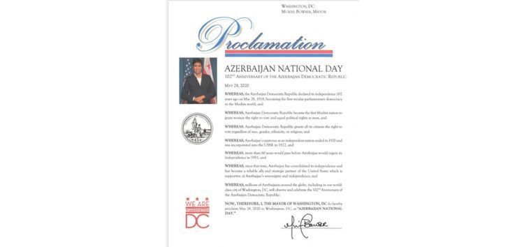 Washington DC declares May 28 Azerbaijan National Day
