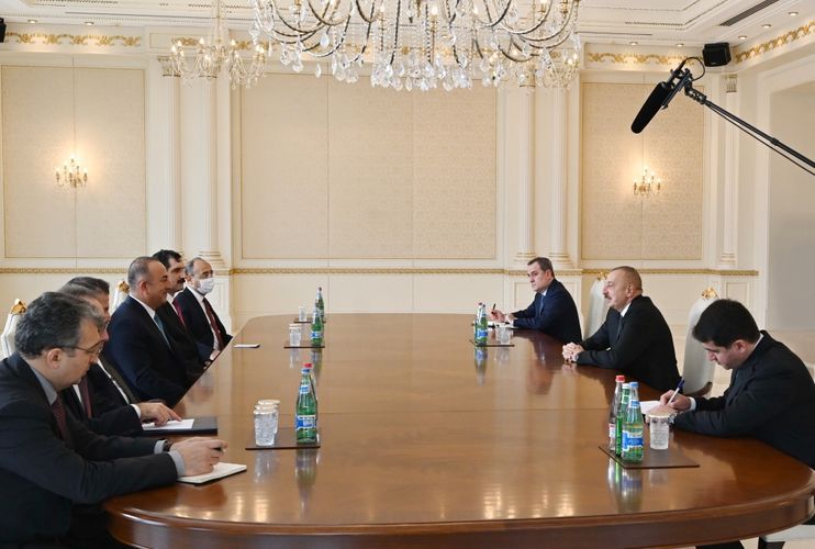 President Ilham Aliyev received delegation led by Turkish Foreign Minister