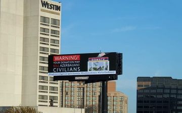 Boards with the slogan "Karabakh is Azerbaijan" hung on roads of Chicago